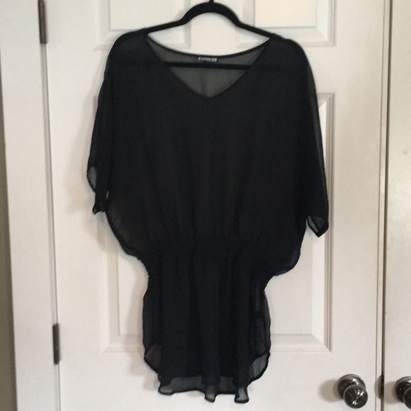 Sheer black bathing suit cover up or top! - Picture 1 of 3